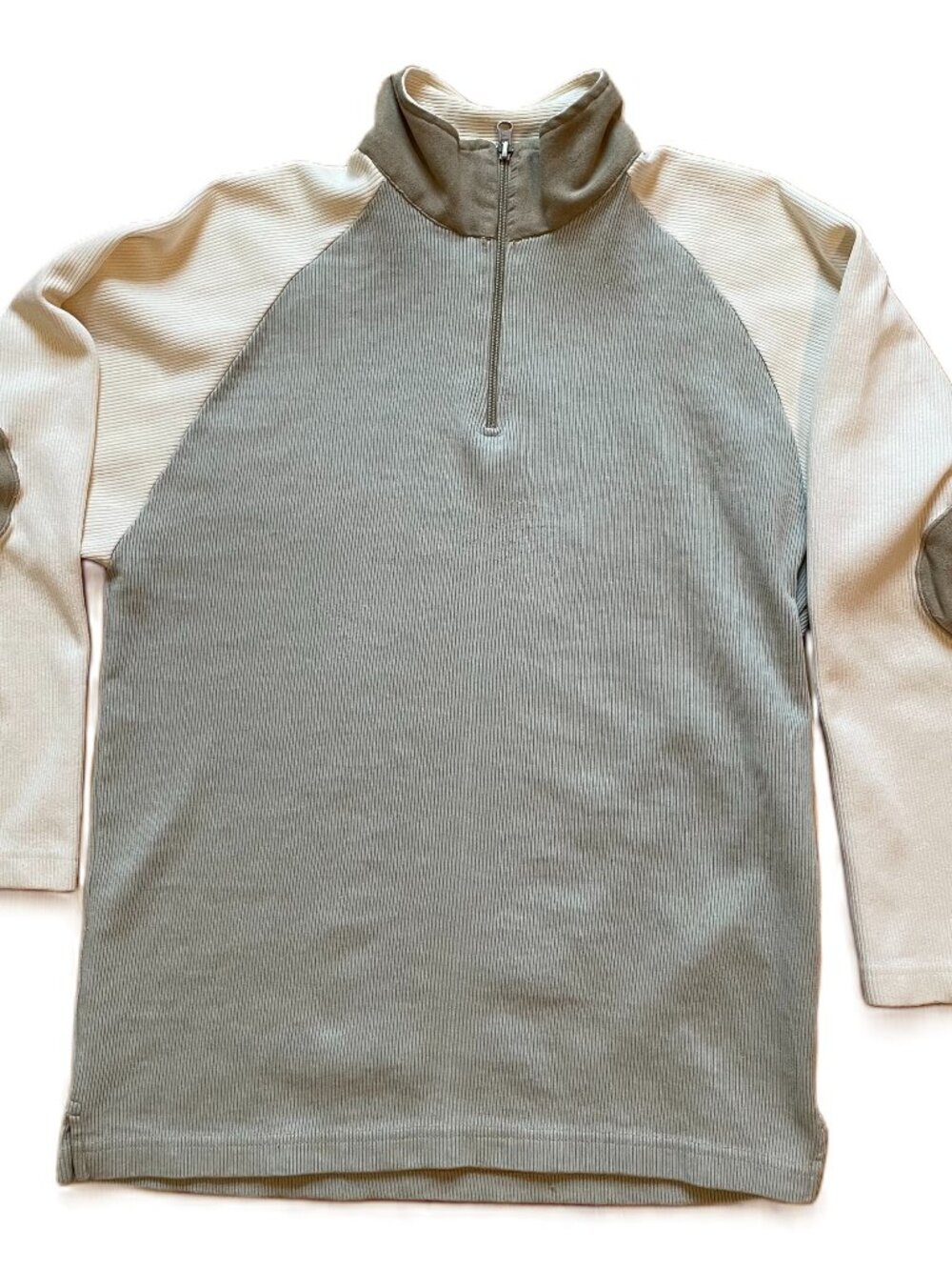BERT PULITZER Quarter Zip Long Sleeve Elbow Patch Polo Shirt Pullover Men’s Sz L